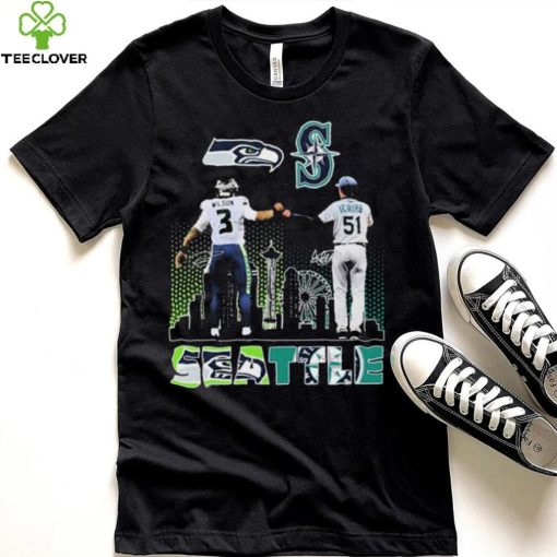 Seattle City Sports Russell Wilson And Ichiro Suzuki Signatures Shirt