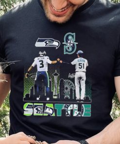 Seattle City Sports Russell Wilson And Ichiro Suzuki Signatures Shirt