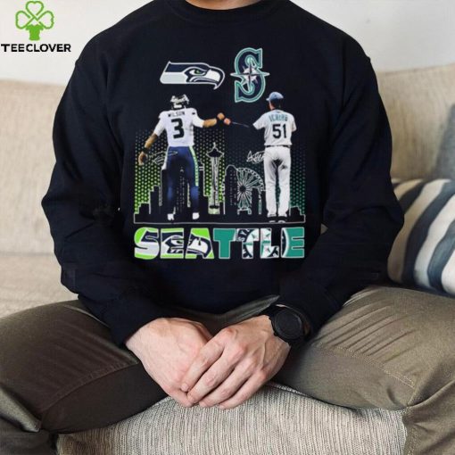 Seattle City Sports Russell Wilson And Ichiro Suzuki Signatures Shirt