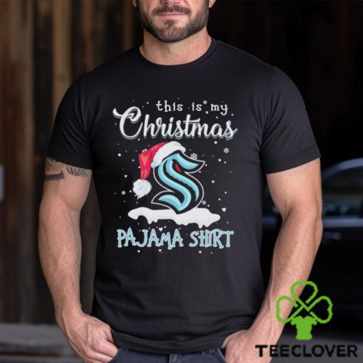 Seattle Kraken Logo Santa Hat This Is My Christmas Pajama Shirt