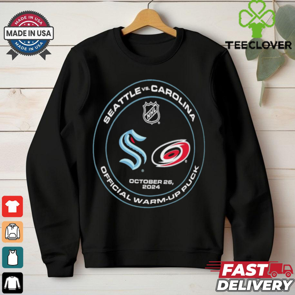 Seattle Kraken vs Carolina Hurricanes NHL October 26, 2024 Matchup Shirt Seattle Kraken vs Carolina Hurricanes NHL October 26, 2024 Matchup Shirt
