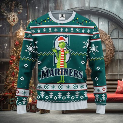 Seattle Mariners Funny Grinch Christmas Ugly Sweater