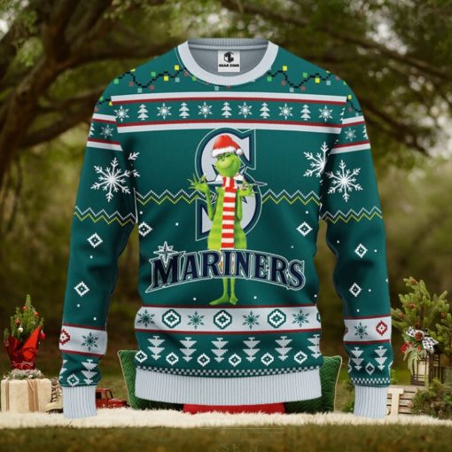 Seattle Mariners Funny Grinch Christmas Ugly Sweater