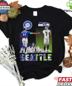 Seattle Mariners Julio Rodriguez x Seattle Seahawks Geno Smith skyline shirt