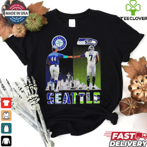 Seattle Mariners Julio Rodriguez x Seattle Seahawks Geno Smith skyline hoodie, sweater, longsleeve, shirt v-neck, t-shirt