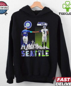 Seattle Mariners Julio Rodriguez x Seattle Seahawks Geno Smith skyline shirt