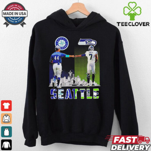 Seattle Mariners Julio Rodriguez x Seattle Seahawks Geno Smith skyline hoodie, sweater, longsleeve, shirt v-neck, t-shirt