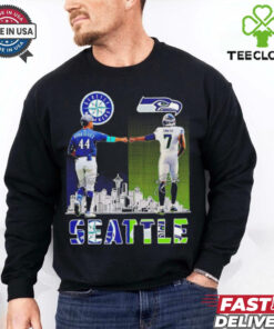 Seattle Mariners Julio Rodriguez x Seattle Seahawks Geno Smith skyline hoodie, sweater, longsleeve, shirt v-neck, t-shirt