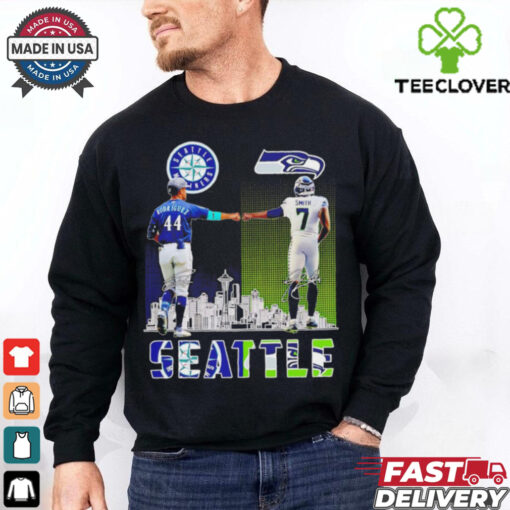 Seattle Mariners Julio Rodriguez x Seattle Seahawks Geno Smith skyline hoodie, sweater, longsleeve, shirt v-neck, t-shirt