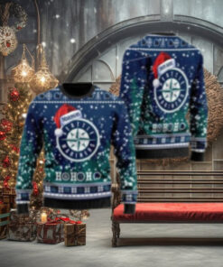 Seattle Mariners Santa Hat Ho Ho Ho Personalized Ugly Sweater