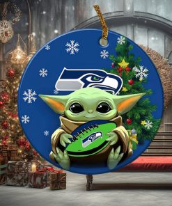 Seattle Seahawks Baby Yoda NFL Christmas Ornaments