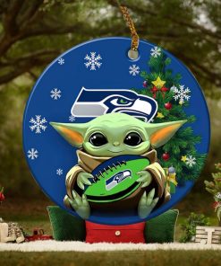 Seattle Seahawks Baby Yoda NFL Christmas Ornaments