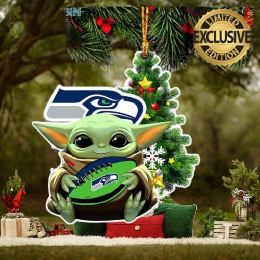 Seattle Seahawks Baby Yoda NFL Christmas Tree Decorations Ornament