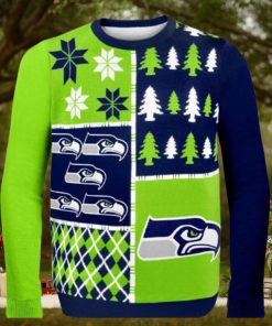Seattle Seahawks Busy Block Nfl Ugly Christmas Sweaters