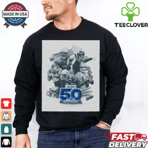 Seattle Seahawks Celebrating 50 seasons of our franchise hoodie, sweater, longsleeve, shirt v-neck, t-shirt