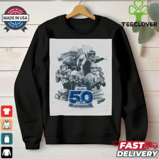 Seattle Seahawks Celebrating 50 seasons of our franchise hoodie, sweater, longsleeve, shirt v-neck, t-shirt