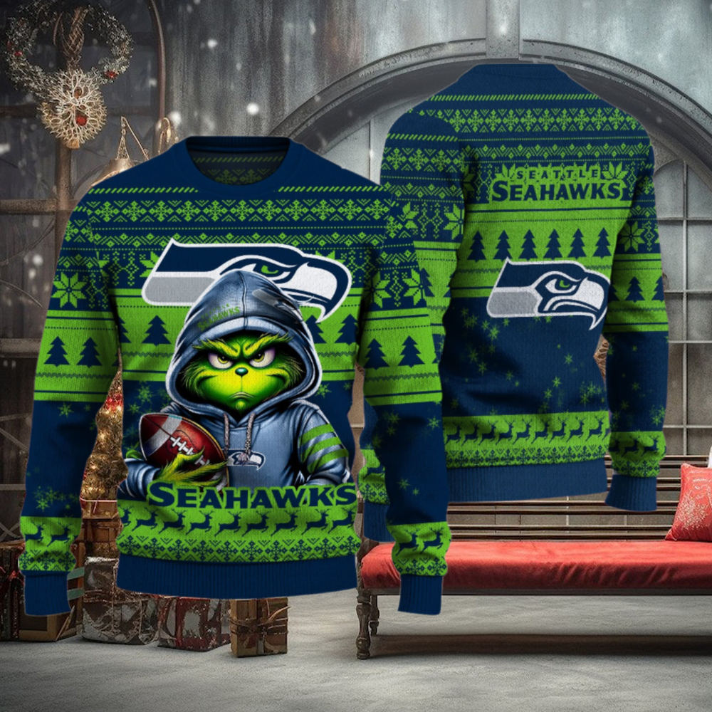 Seattle Seahawks Christmas Grinch Knitted Sweater Seattle Seahawks Christmas Grinch Knitted Sweater
