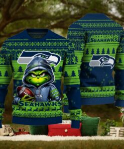 Seattle Seahawks Christmas Grinch Knitted Sweater