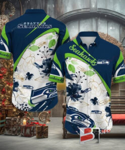 Seattle Seahawks Custom Hawaiian Shirt Funny Beach Outfit Floral