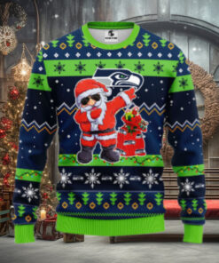 Seattle Seahawks Dabbing Santa Claus Ugly Christmas Sweater