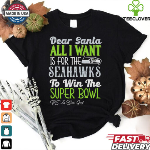 Seattle Seahawks Dear Santa all I want is for the Lions to win the Super Bowl Ps I’ve been good logo shirt