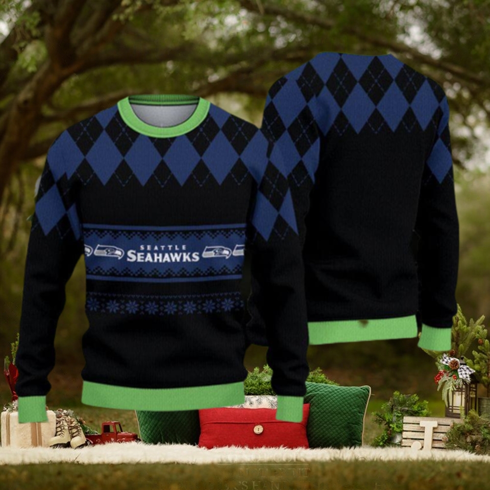 Seattle Seahawks NFL Big Logo Ugly Christmas Sweater Gift For Fans