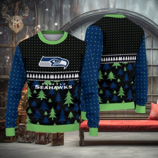 Seattle Seahawks Fans Pattern Celebrate Ugly Christmas Sweater