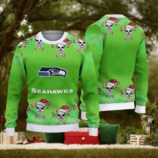 Seattle Seahawks Fans Skull February Knitted Christmas Sweater