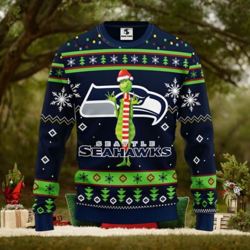 Seattle Seahawks Funny Grinch Christmas Ugly Sweater