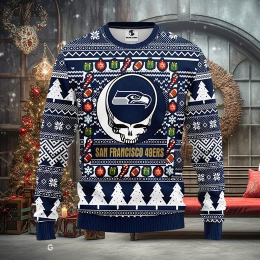 Seattle Seahawks Grateful Dead Ugly Christmas Sweater Men And Women Sport Fans Gift