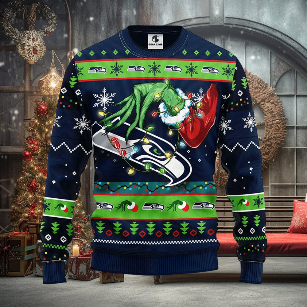 Seattle Seahawks Grinch Christmas Ugly Sweater Seattle Seahawks Grinch Christmas Ugly Sweater