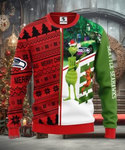 Seattle Seahawks Grinch & Scooby Doo Christmas Ugly Sweater