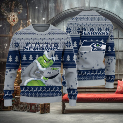 Seattle Seahawks Grinch Ugly Christmas Sweater