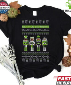 Seattle Seahawks Holiday Nutcracker Sweater T Shirt