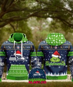 Seattle Seahawks Merry Christmas Ugly Hoodie Sweatshirt