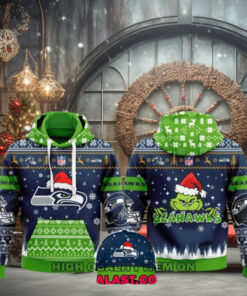 Seattle Seahawks Merry Christmas Ugly Hoodie Sweatshirt