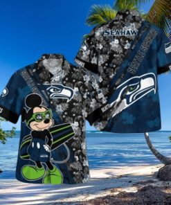 Seattle Seahawks Mickey Mouse Floral Short Sleeve Hawaii Shirt, Seattle Seahawks Shirt