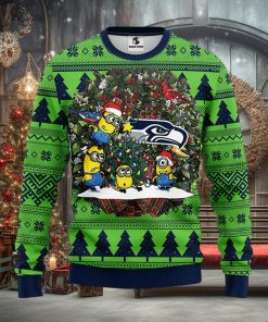 Seattle Seahawks Minion Christmas Ugly Sweater