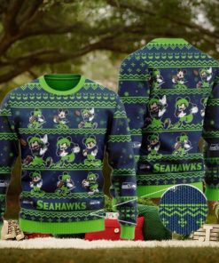 Seattle Seahawks Multi Mickey Ugly Christmas Sweaters