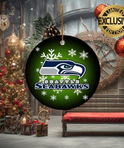 Seattle Seahawks NFL Custom Name 2023 Gifts Merry Christmas Decorations Ornament