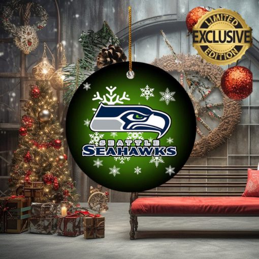 Seattle Seahawks NFL Custom Name 2023 Gifts Merry Christmas Decorations Ornament