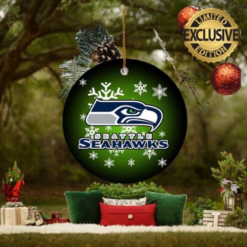 Seattle Seahawks NFL Custom Name 2023 Gifts Merry Christmas Decorations Ornament