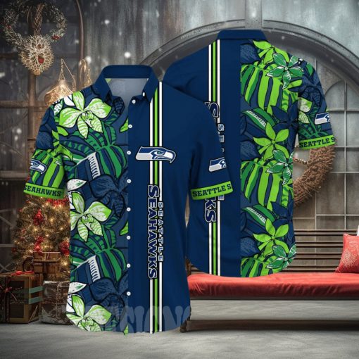 Seattle Seahawks NFL Flower 3D All Over Print Hawaiian Shirt