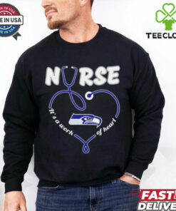 Seattle Seahawks Nurse it’s a work of heart stethoscope shirt