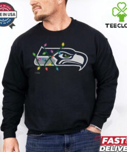 Seattle Seahawks Primary Logo Holiday Lights T Shirt 1 Seattle Seahawks Primary Logo Holiday Lights T Shirt