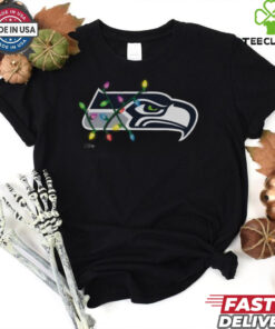 Seattle Seahawks Primary Logo Holiday Lights T Shirt 3 Seattle Seahawks Primary Logo Holiday Lights T Shirt
