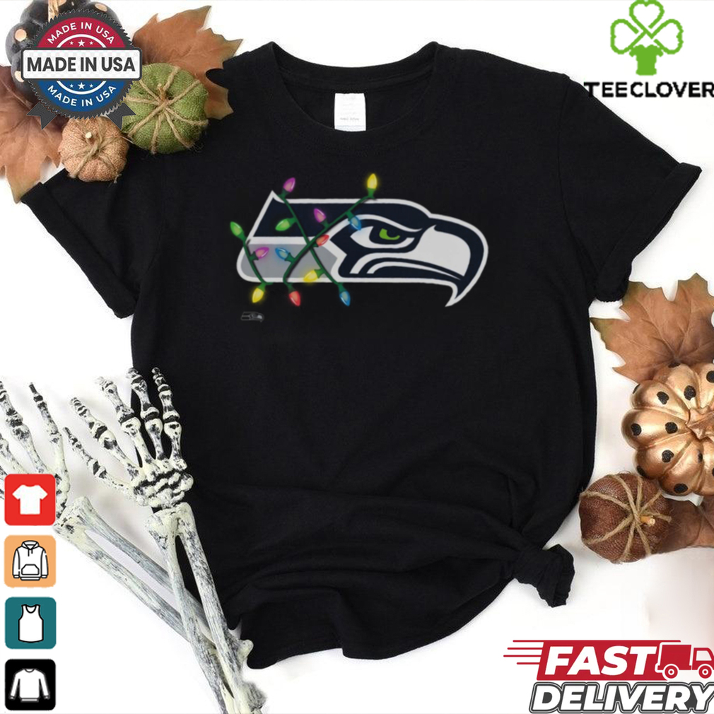 Seattle Seahawks Primary Logo Holiday Lights T Shirt Seattle Seahawks Primary Logo Holiday Lights T Shirt