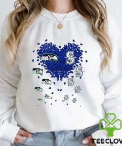 Seattle Seahawks Seattle Mariners logo hearts sport gift hoodie, sweater, longsleeve, shirt v-neck, t-shirt