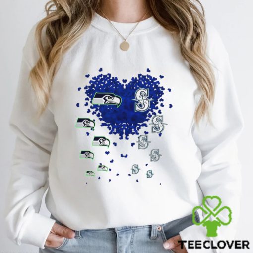 Seattle Seahawks Seattle Mariners logo hearts sport gift hoodie, sweater, longsleeve, shirt v-neck, t-shirt