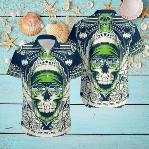 Seattle Seahawks Skull NFL Hawaiian Shirt